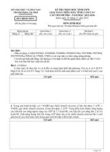 Đề thi chọn học sinh giỏi Sinh học 12 - Năm học 2015-2016 - Sở GD & ĐT Cần Thơ